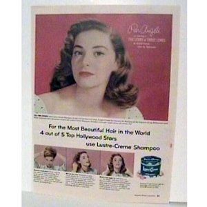 1953 Mag Print Ad Pier Angeli Lustre Creme Shampoo